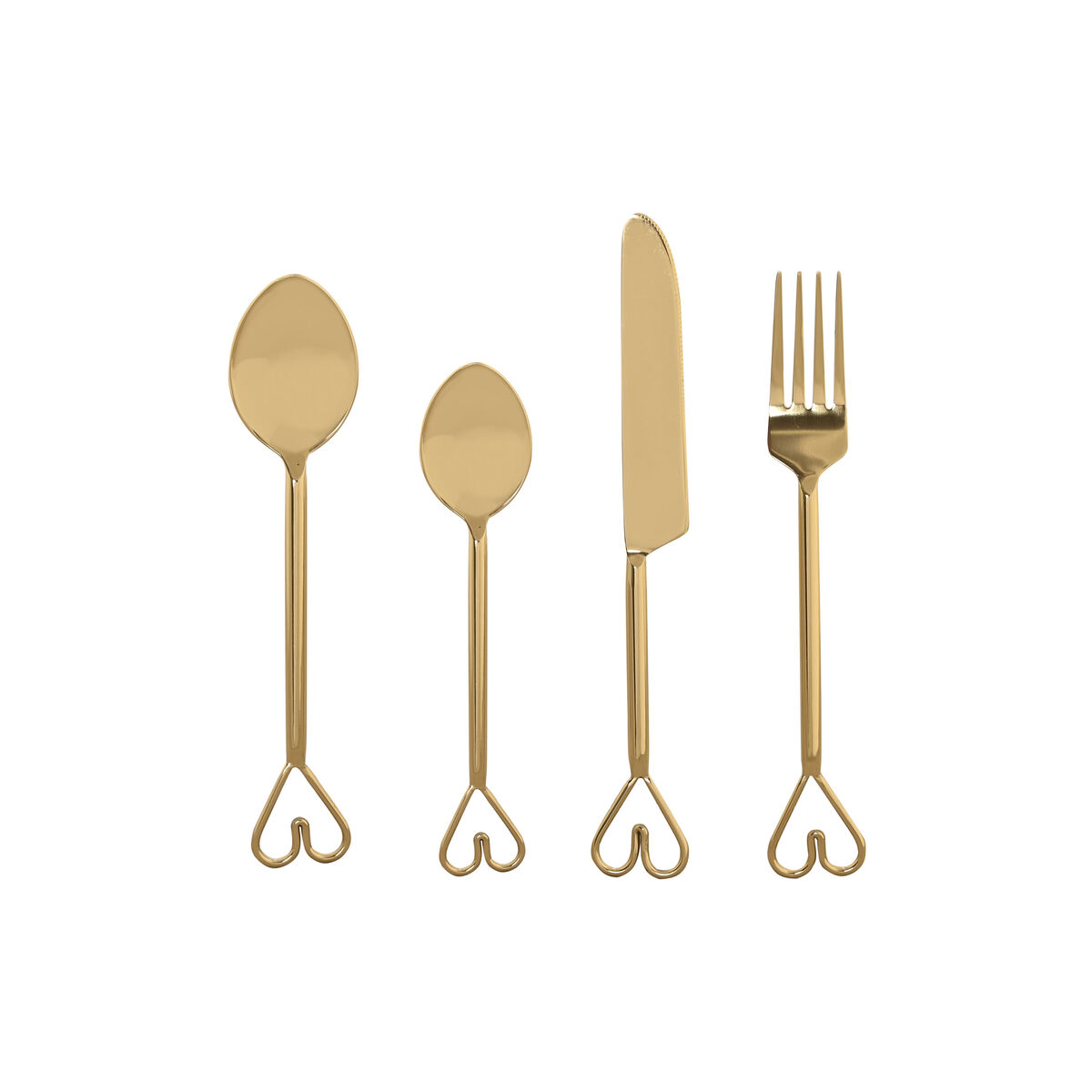 Posate Home Esprit Dorato Acciaio Inossidabile 4,5 X 1,5 X 21 Cm 16 Pezzi