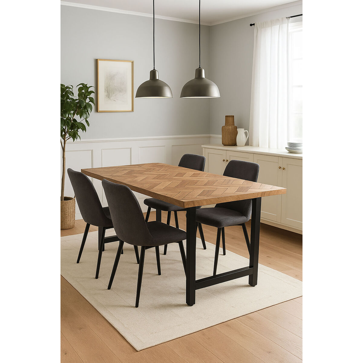 Tavolo Da Pranzo Home Esprit Metallo Legno Di Acacia 180 X 90 X 76 cm