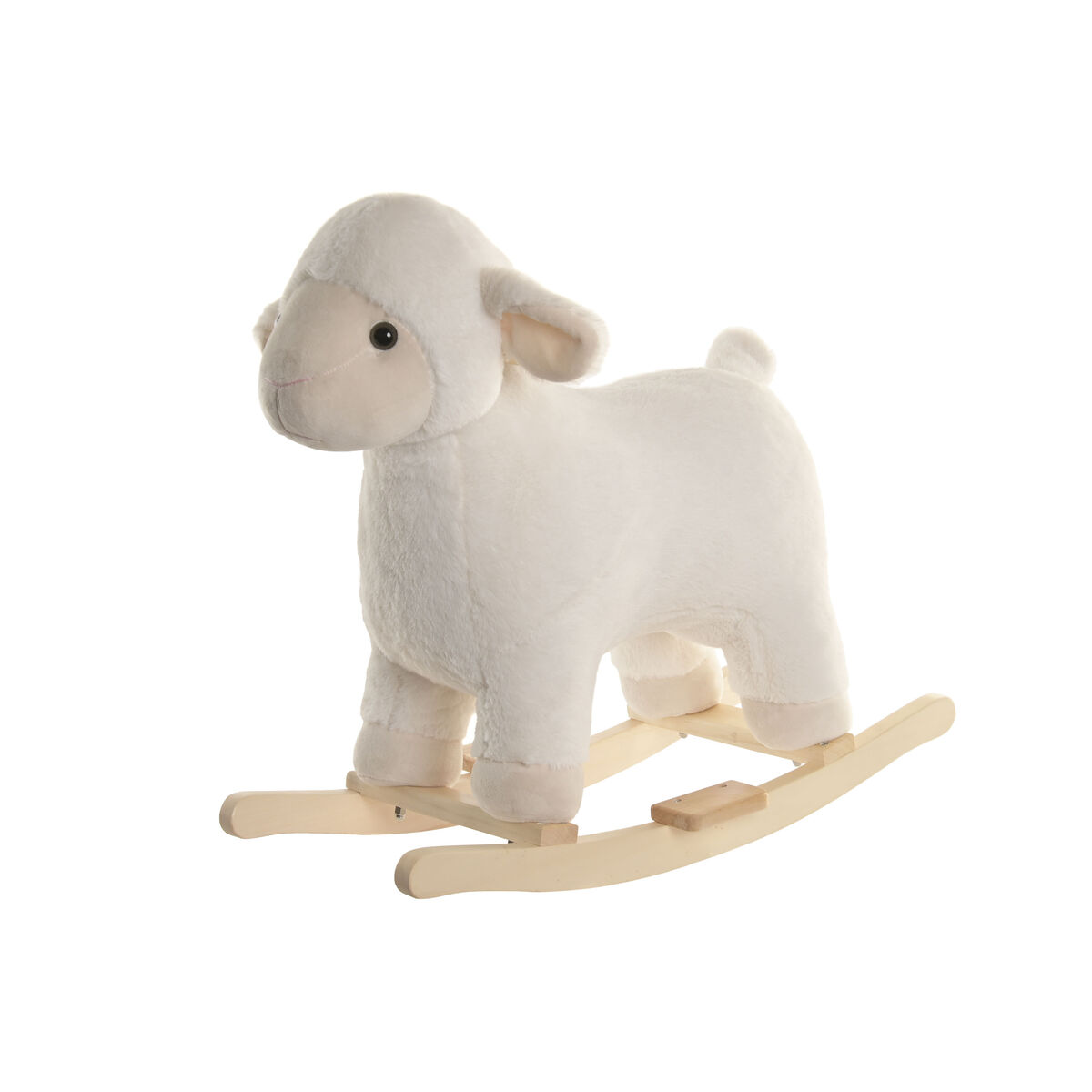 Sedia A Dondolo Home Esprit Bianco Naturale Pecora