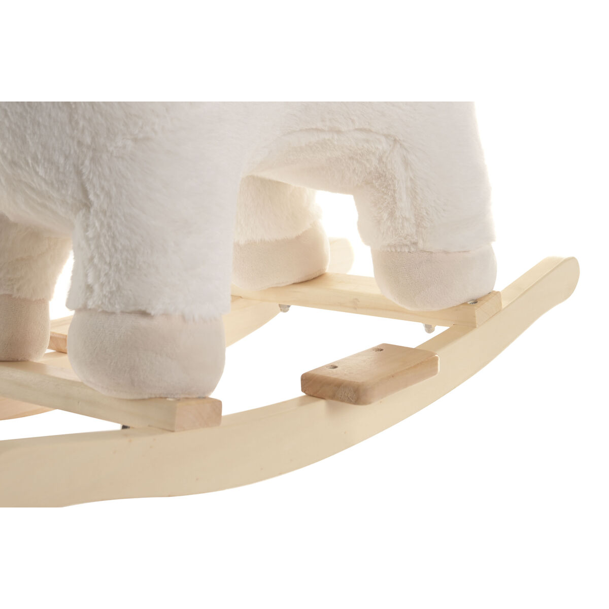 Sedia A Dondolo Home Esprit Bianco Naturale Pecora - Image 6