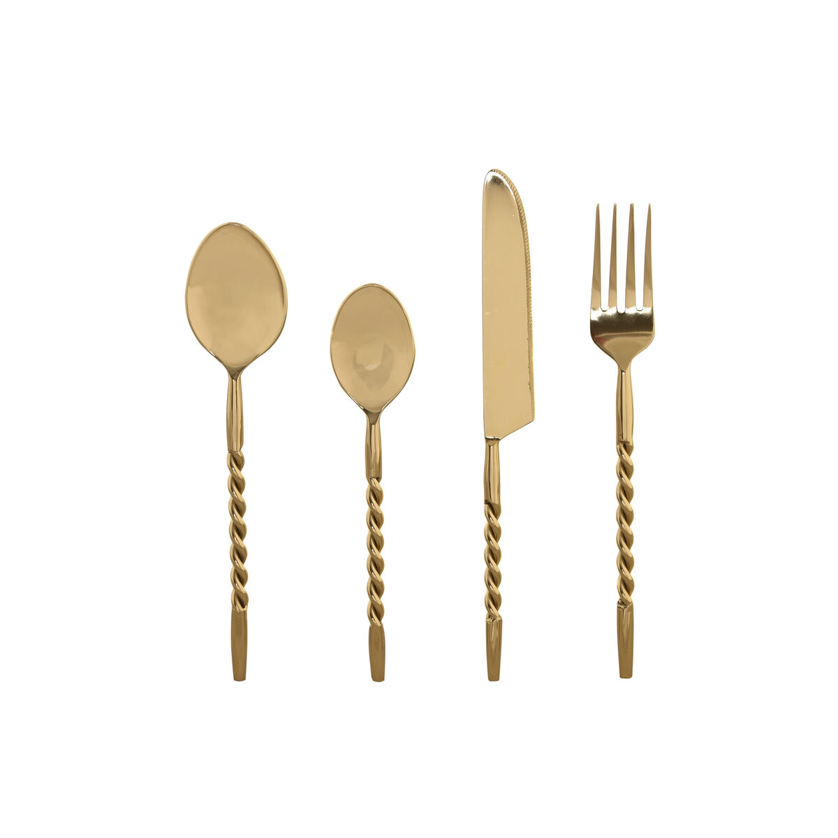 Posate Home Esprit Dorato Acciaio Inossidabile 4,5 X 2 X 21 Cm 16 Pezzi