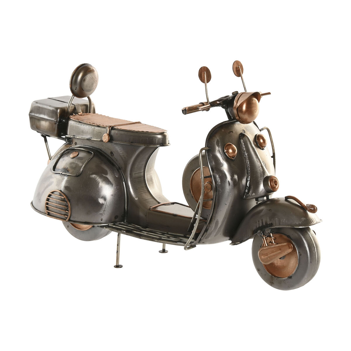 Statua Decorativa Home Esprit Dorato Argentato Moto Vintage 30 X 11 X 17 cm