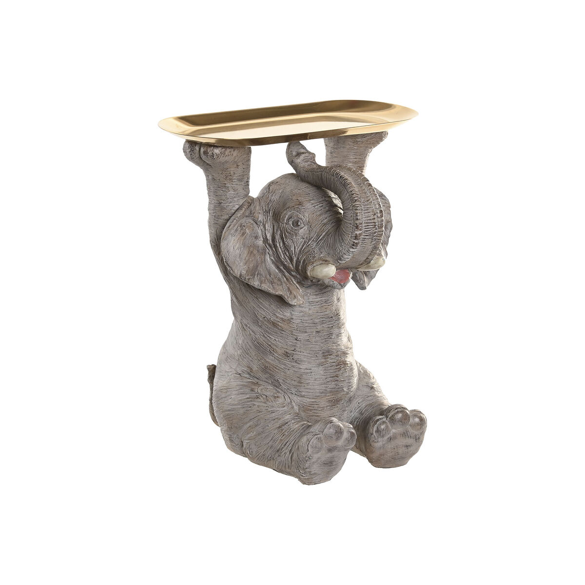 Statua Decorativa Home Esprit Grigio Dorato Elefante 30,5 X 23 X 34,5 cm