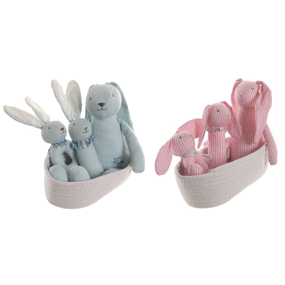 Peluche Home Esprit Azzurro Rosa Poliestere Per Bambini (2 Unità)