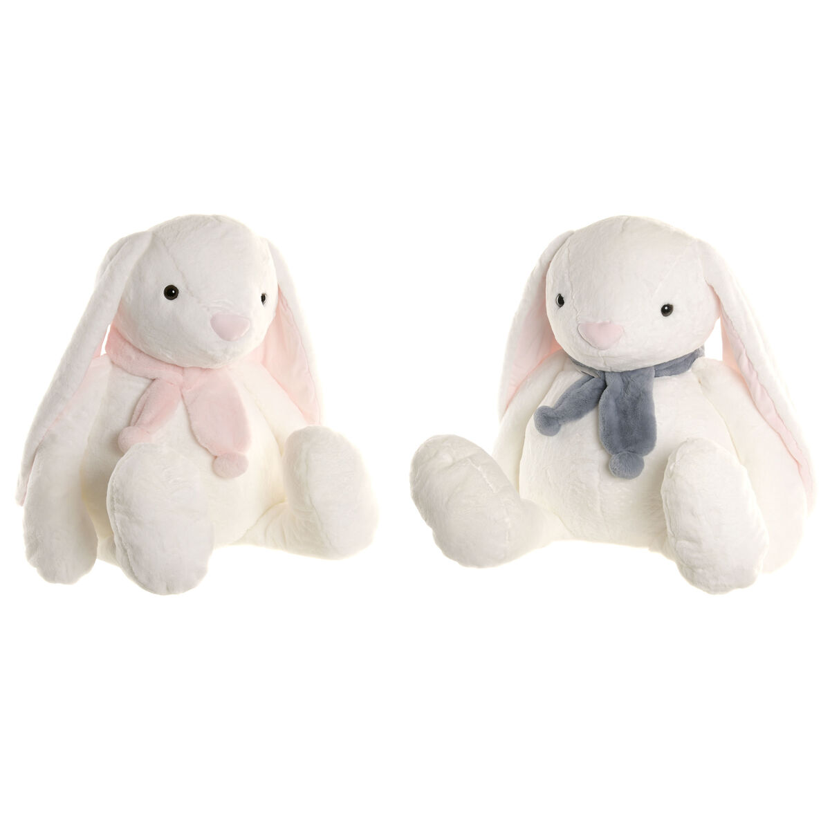 Peluche Home Esprit Crema Poliestere Per Bambini Coniglio (2 Unità)