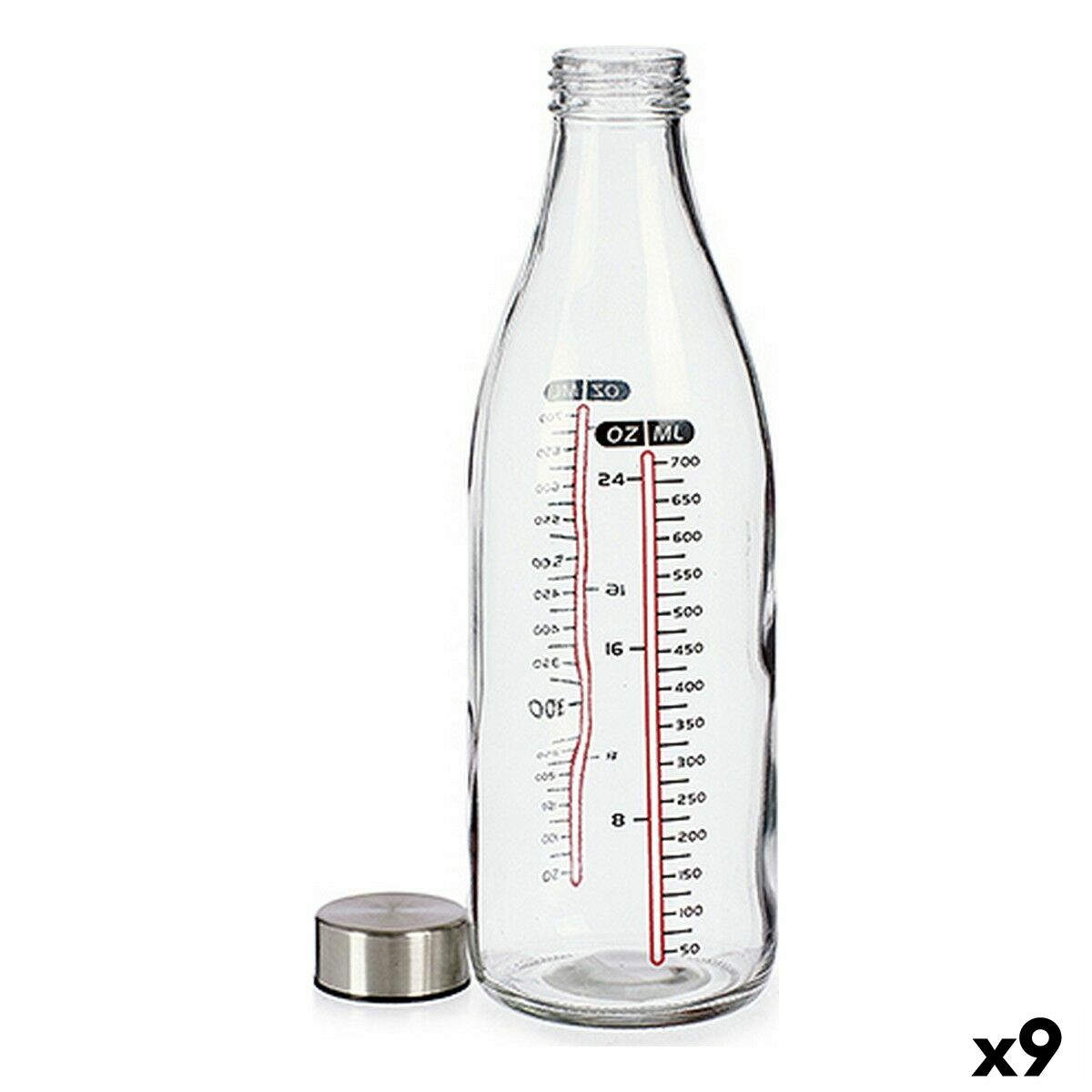 Caraffa Dosatrice Vivalto Cristallo Acciaio (9 Unità)