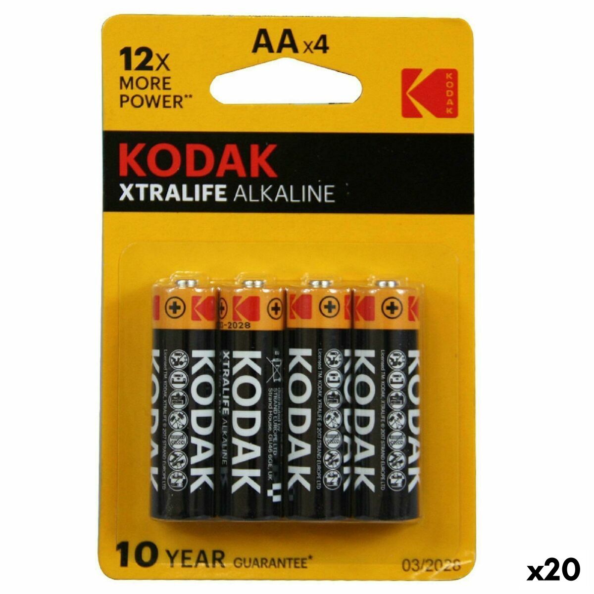 Batterie Alcaline Kodak Lr06 4 Pezzi (20 Unità)