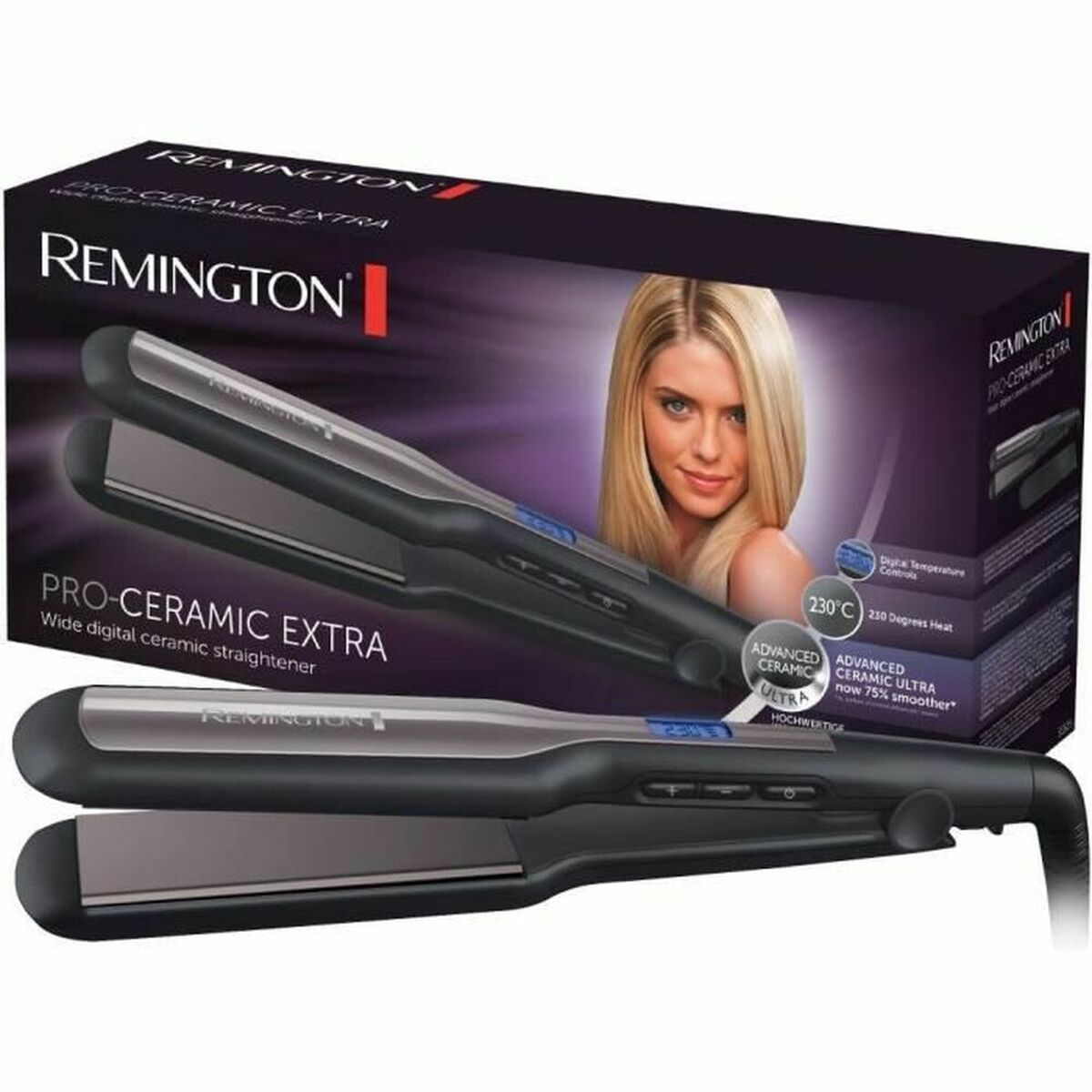 Piastra Per Capelli Remington Pro Ceramic Extra S5525 110 Mm Nero