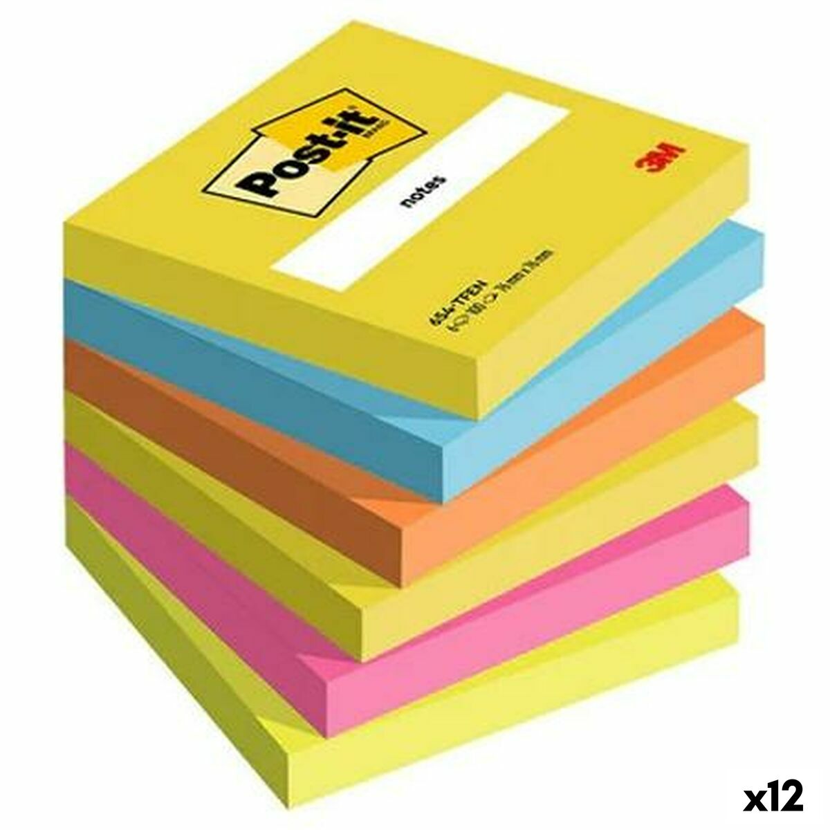 Block Notes PosT-It 76 X 76 Mm Multicolore 100 Fogli (12 Unità)