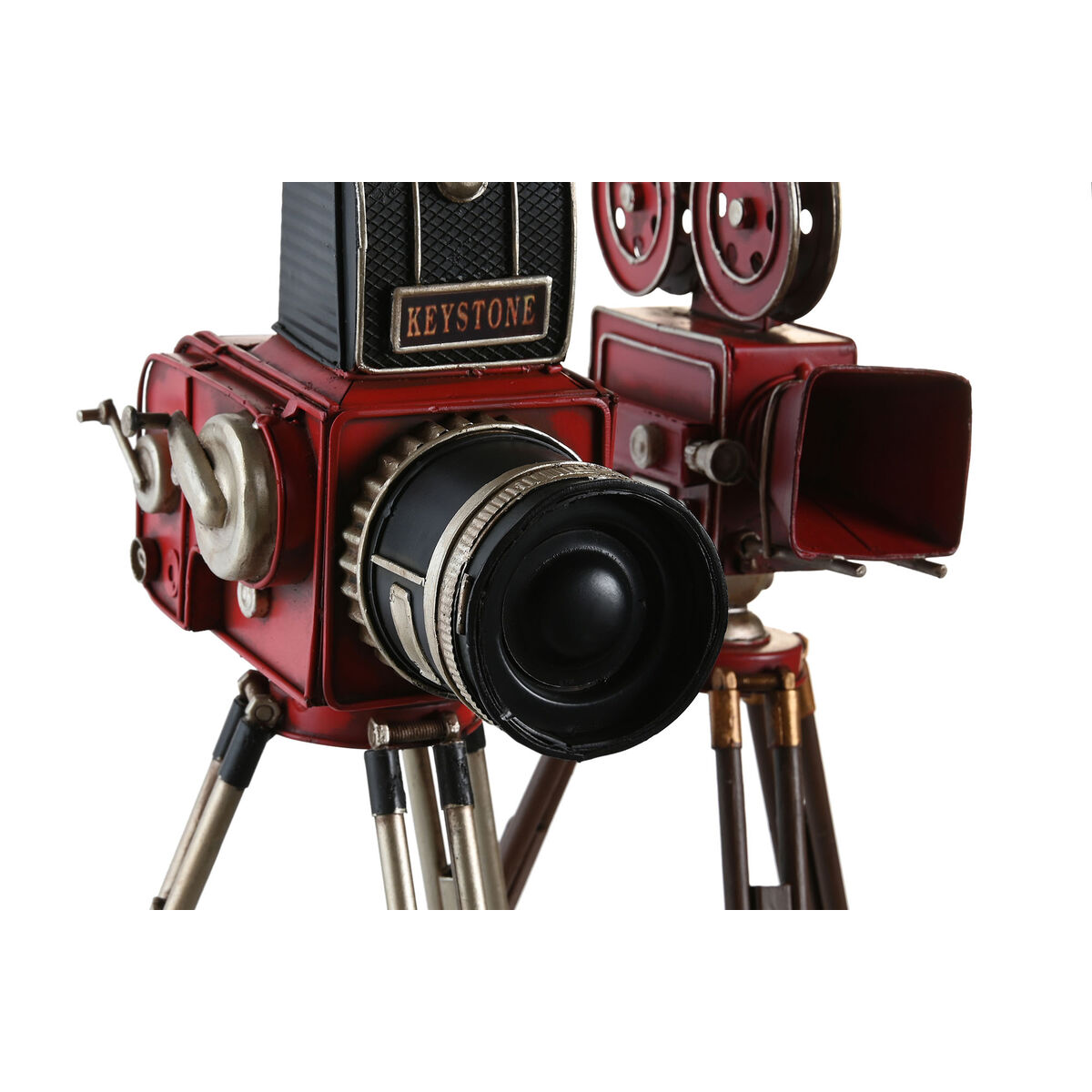 Statua Decorativa Dkd Home Decor Nero Rosso Fotocamera Vintage 17 X 15 X 34 Cm (2 Unità)