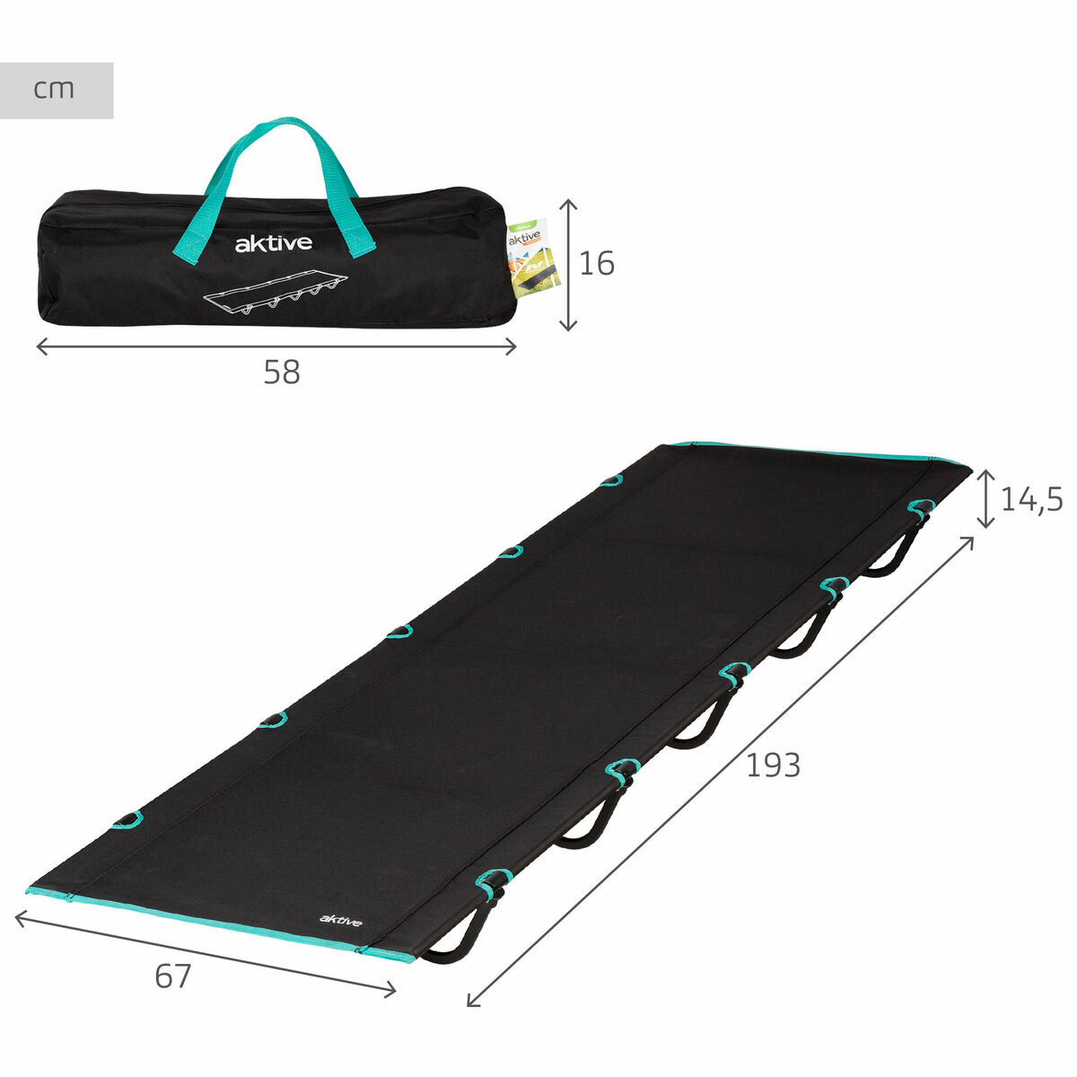 Letto Da Campeggio Aktive 193 X 14,5 X 67 Cm (2 Unità) - Image 5