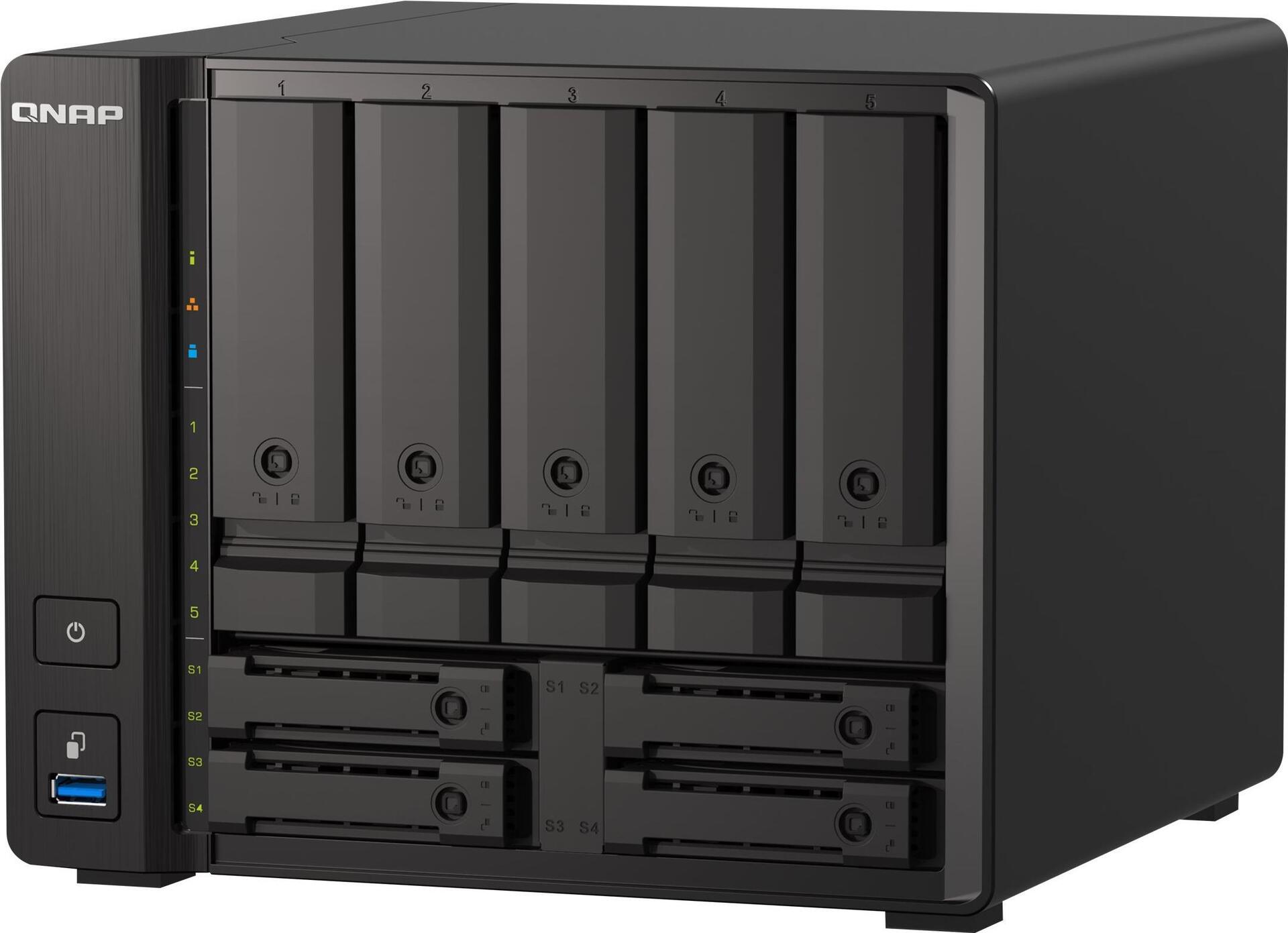 Qnap TS-H973aX-32g - NaS-Server - 9 Schächte - Sata 6gb/s - Raid 0, 1, 5, 6, 10, 50, Jbod, 60, Raid Tp - Ram 32 Gb - 2.5 Gigabit Ethernet / 10 Gigabi