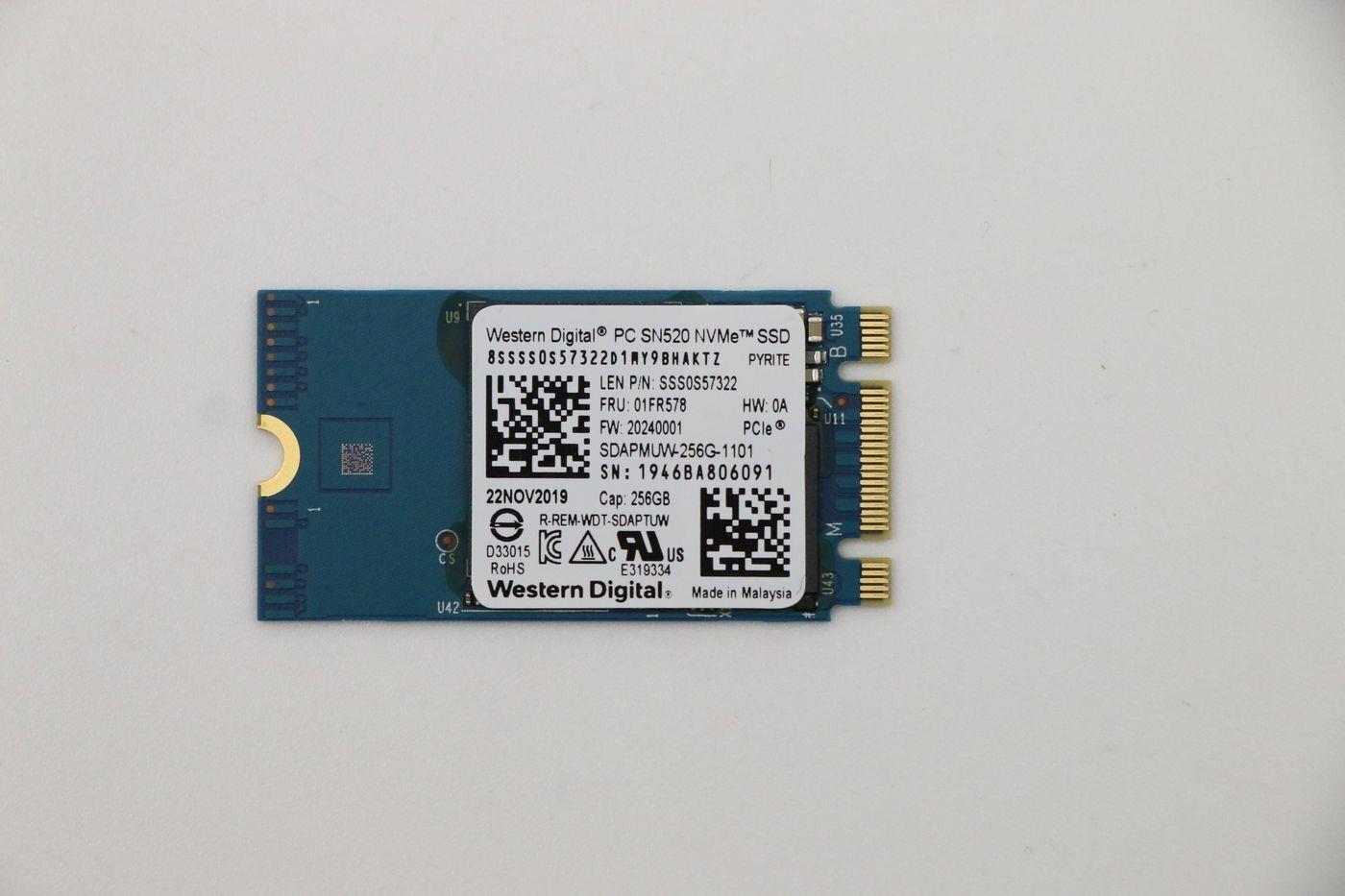 Lenovo Sdk 1101 256g M.2 Pcie 2242 Ss (01fr578)