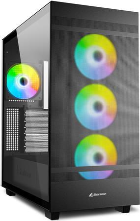 Sharkoon Rebel C50 Rgb Atx. Formfaktor: Full Tower, Typ: Pc, Produktfarbe: Schwarz. Installierte Lüfter (vorderseite): 3x 120 Mm, Durchmesser Unterst