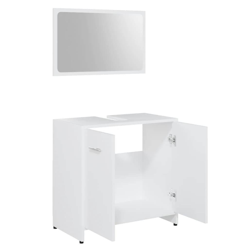 Set Mobili Da Bagno 3 Pz Bianco In Truciolato - Image 5