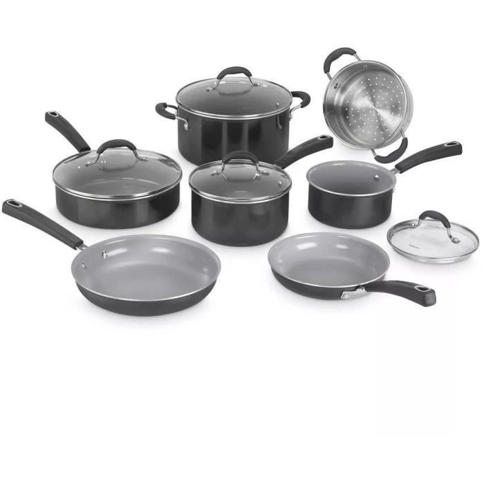 Set Di Pentole - Tutti I Piani Cottura, Inclusa L'induzione - Cuisinart - 54c11bkeu - Ceramica - Antiaderente - 11 Pezzi
