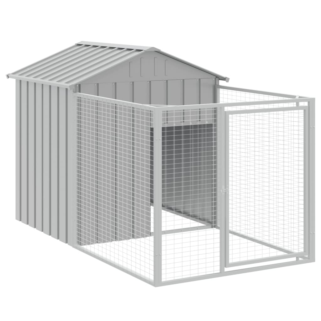 Casetta Cani Tetto Grigio Chiaro 117x405x123 Cm Acciaio Zincato - Image 5