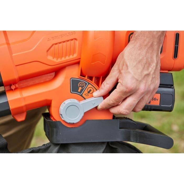 SoffiatorE-Trituratore Aspiratore Black+decker 36v - Con Batteria E Caricabatteria - Sacco 45l - Image 5