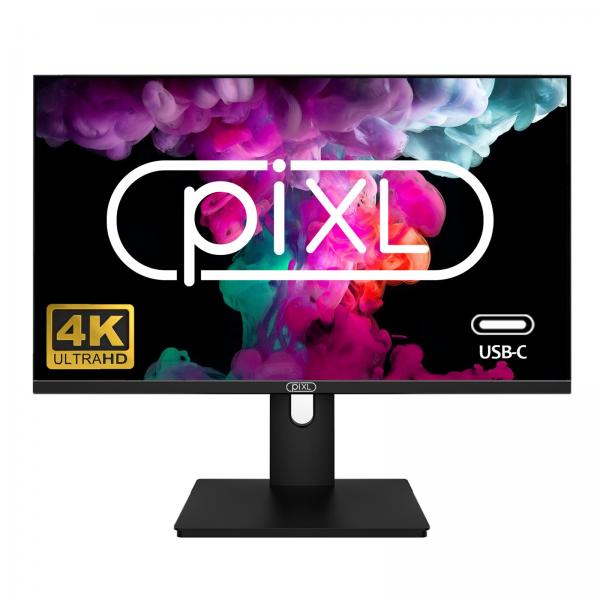 Pixl Px27udh4k 27 Inch Frameless Ips Monitor, 4k, Led Widescreen, 5ms Response Time, 60hz Refresh, Hdmi, Display Port, 2x UsB-A+, UsB-B+, UsB-C 16.7