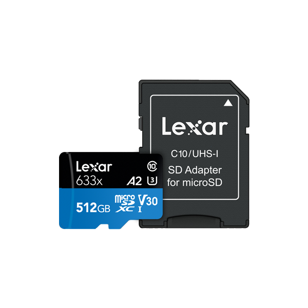 Lexar 633x 512 Gb Microsdxc UhS-I Classe 10 (512gb Lexar Microsdxc UhS-I High Speed With Adapter Class 10) - Image 3