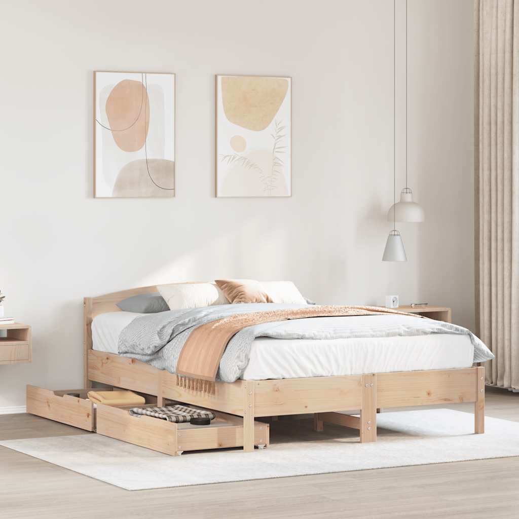 Letto Senza Materasso 120x190 Cm In Legno Massello Di Pino