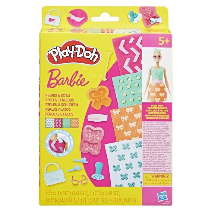 PlaY-Doh Barbie Beads And Bows, Ricariche Per Il Set Di Pasta Da Modellare