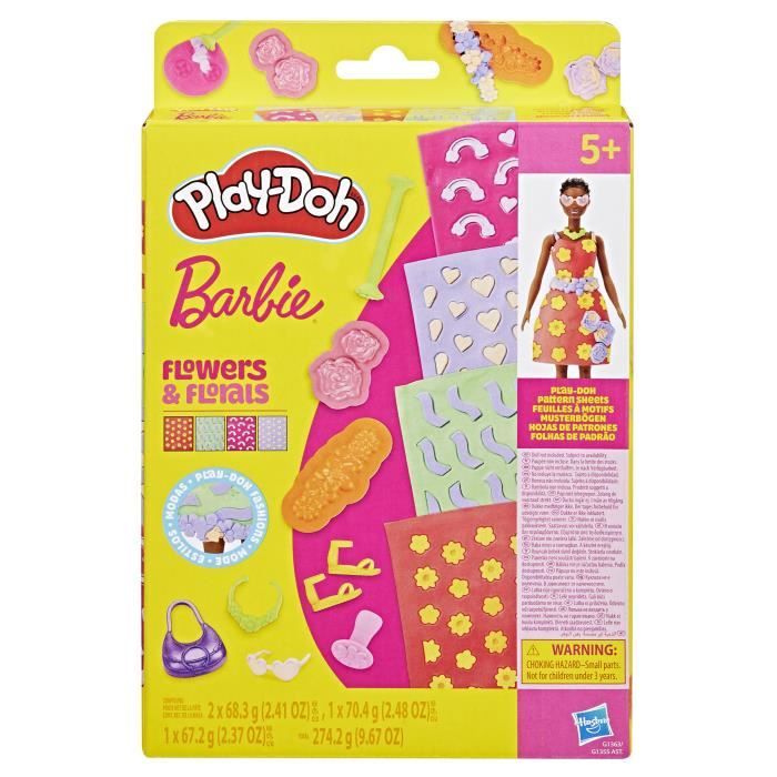 PlaY-Doh Barbie Flowers And Florets, Ricariche Per Set Di Pasta Da Modellare