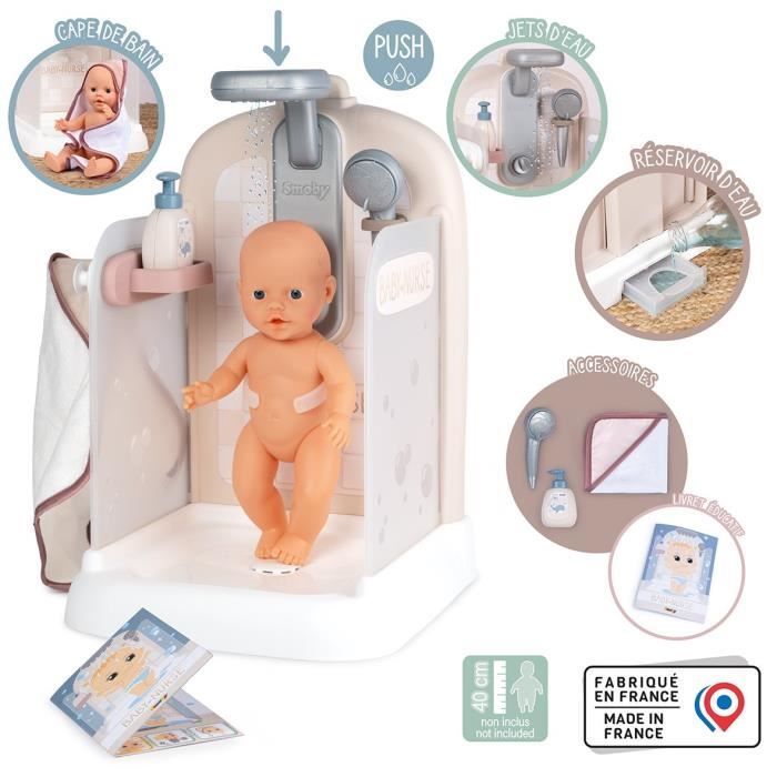 Baby Nurse - Doccia - Mantellina + Spingischiuma - Doccia Estraibile E Funzionale - Per Neonati Fino A 40 cm