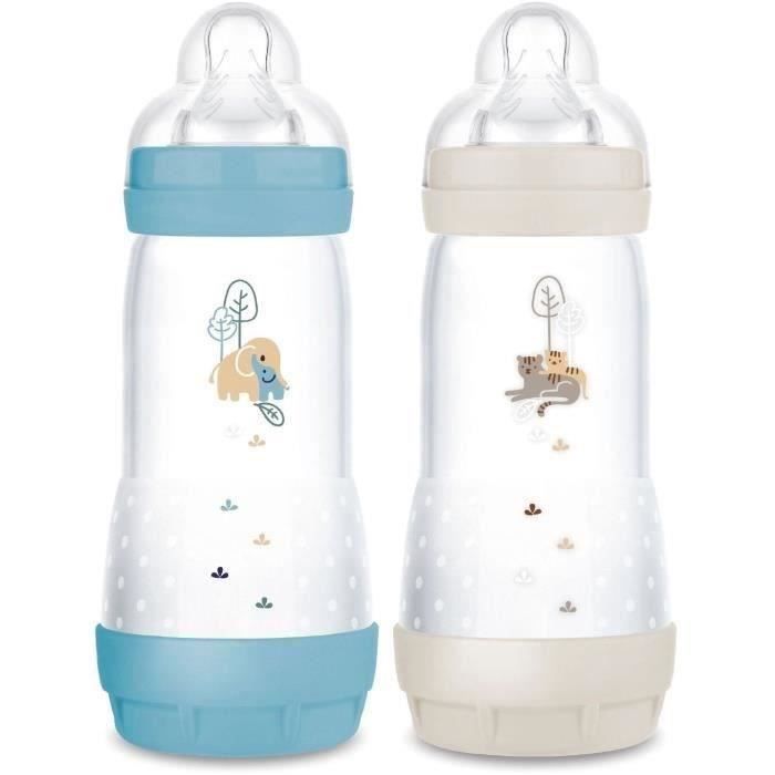 Set 2 Biberon - Mam - Easy Start - AntI-Coliche - 320 Ml - Tettarella Flow 3 - Oceano + Sabbia
