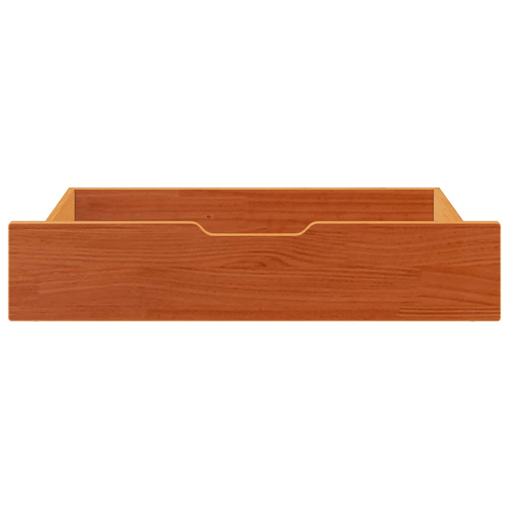 Cassettoni Per Letto 2pz Marrone Cera 85x55x17 Cm Legno Di Pino - Image 3