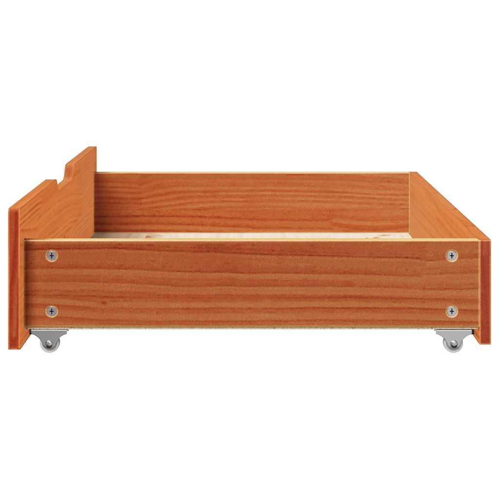 Cassettoni Per Letto 2pz Marrone Cera 85x55x17 Cm Legno Di Pino - Image 4