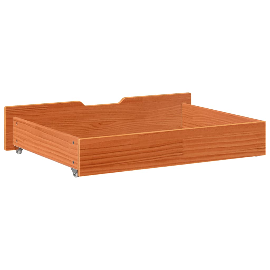 Cassettoni Per Letto 2pz Marrone Cera 85x55x17 Cm Legno Di Pino - Image 5
