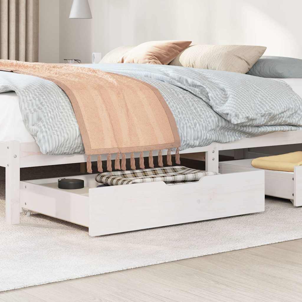 Cassettoni Da Letto 2 Pz Bianchi 85x55x17 Cm In Legno Di Pino