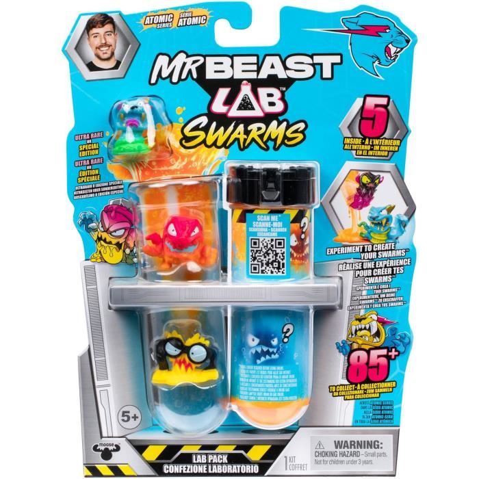 Pack De 5 Minifiguras - Mrbeast Lab - Swarms Atomic - A Partir De 5 Años
