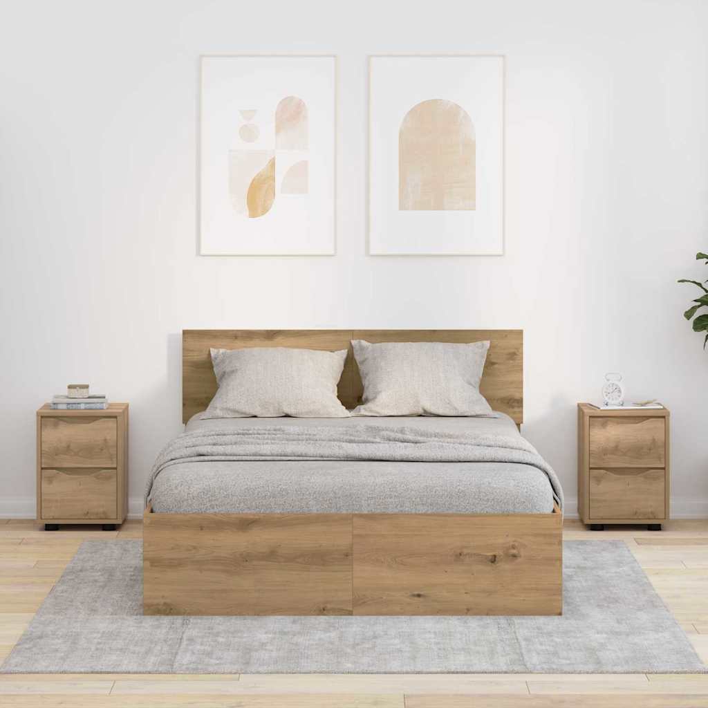 Comodini 2 Pcs Rovere Artigianale 30,5 X 30 X 43 cm