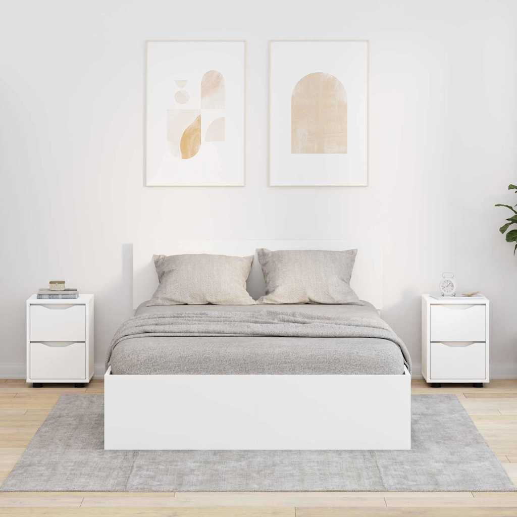 Comodini 2 Pcs Bianco 30,5 X 30 X 43 Cm Legno Multistrato