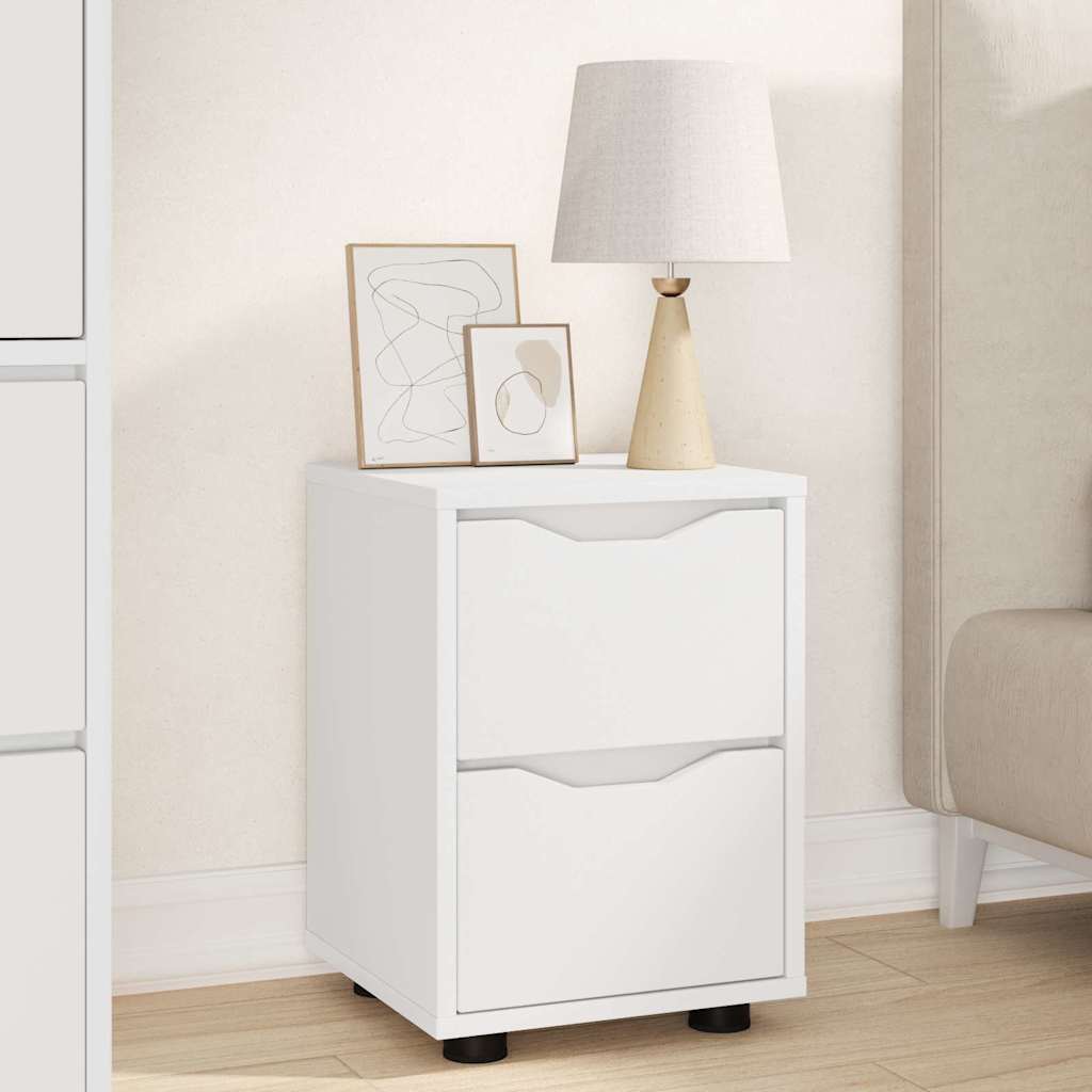 Comodino Bianco 30,5 X 30 X 43 Cm Legno Multistrato