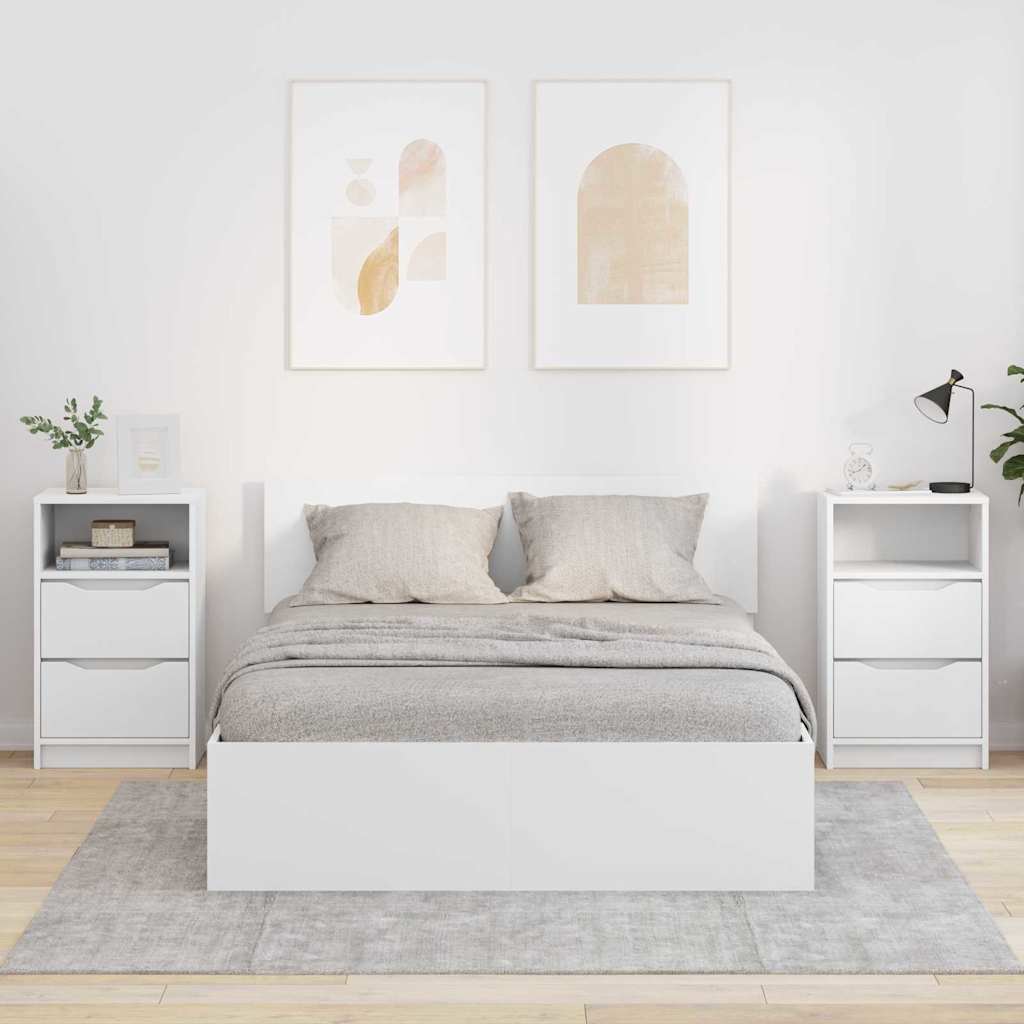 Comodini 2 Pcs Bianco 40 X 30 X 467 Cm Legno Multistrato