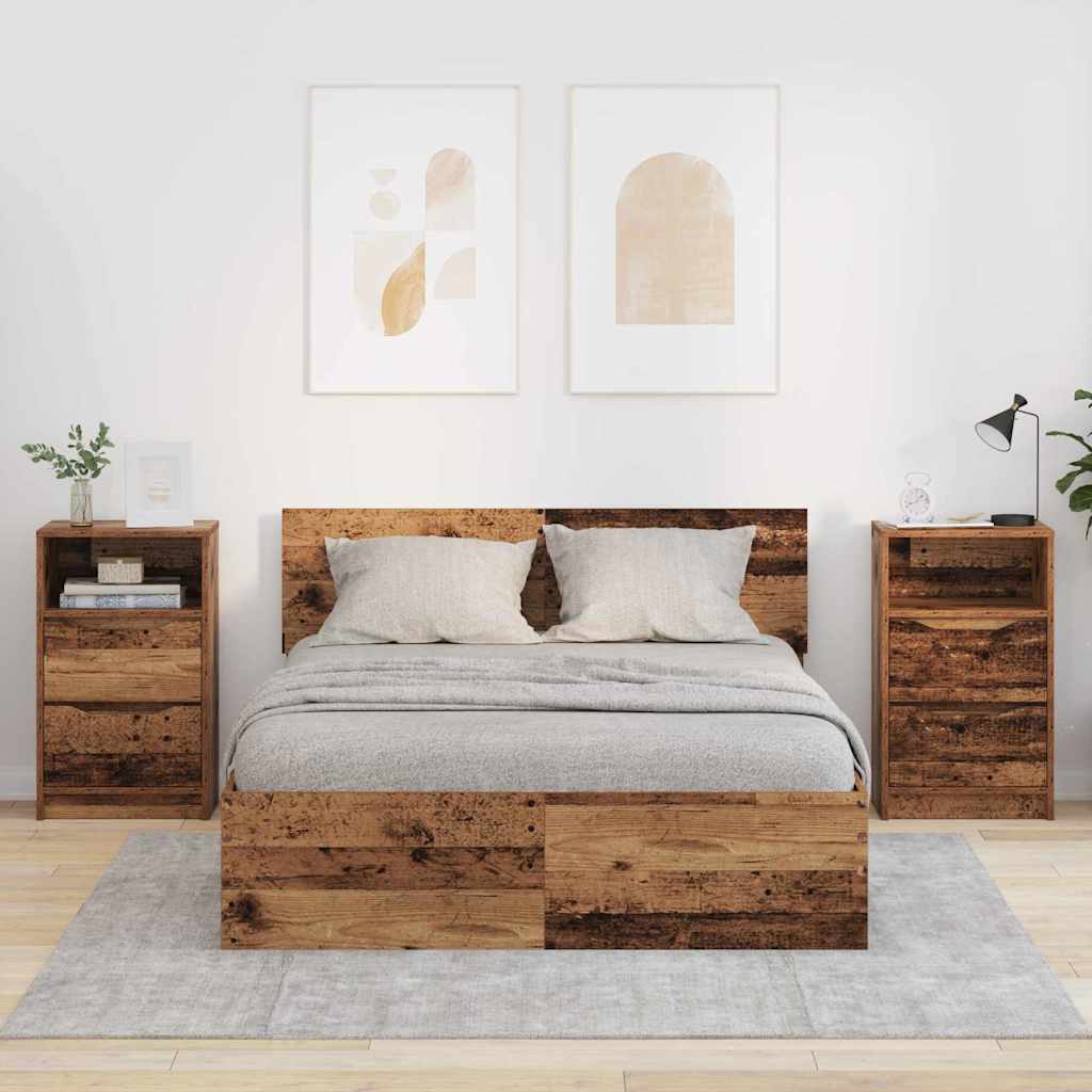 Comodini 2 Pcs Legno Vecchio 40 X 30 X 467 Cm Legno Multistrato