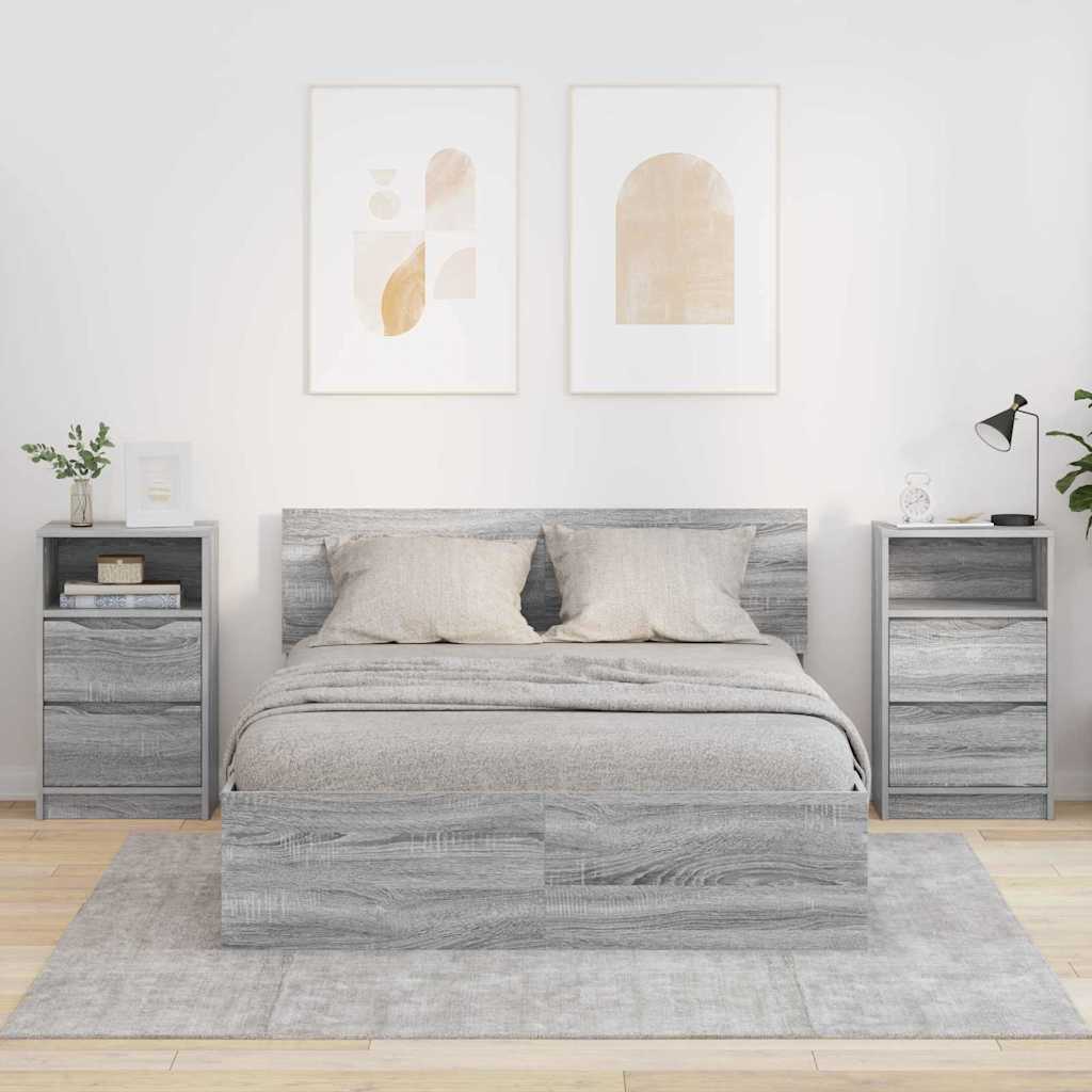 Comodini 2 Pcs Grigio Sonoma 40 X 30 X 467 Cm Legno Multistrato
