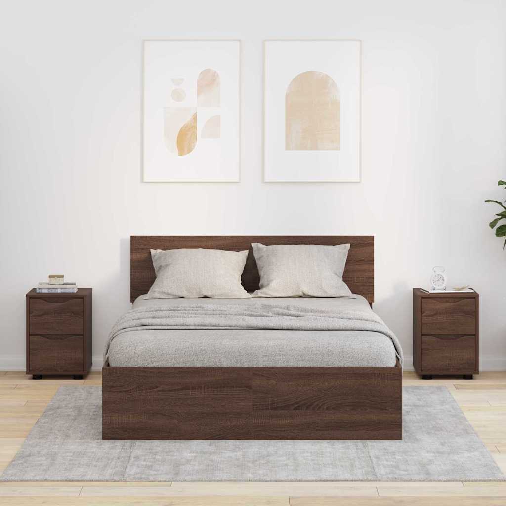Comodini Con Cassetto 2 Pcs Rovere Marrone 30,5 X 30 X 43 cm