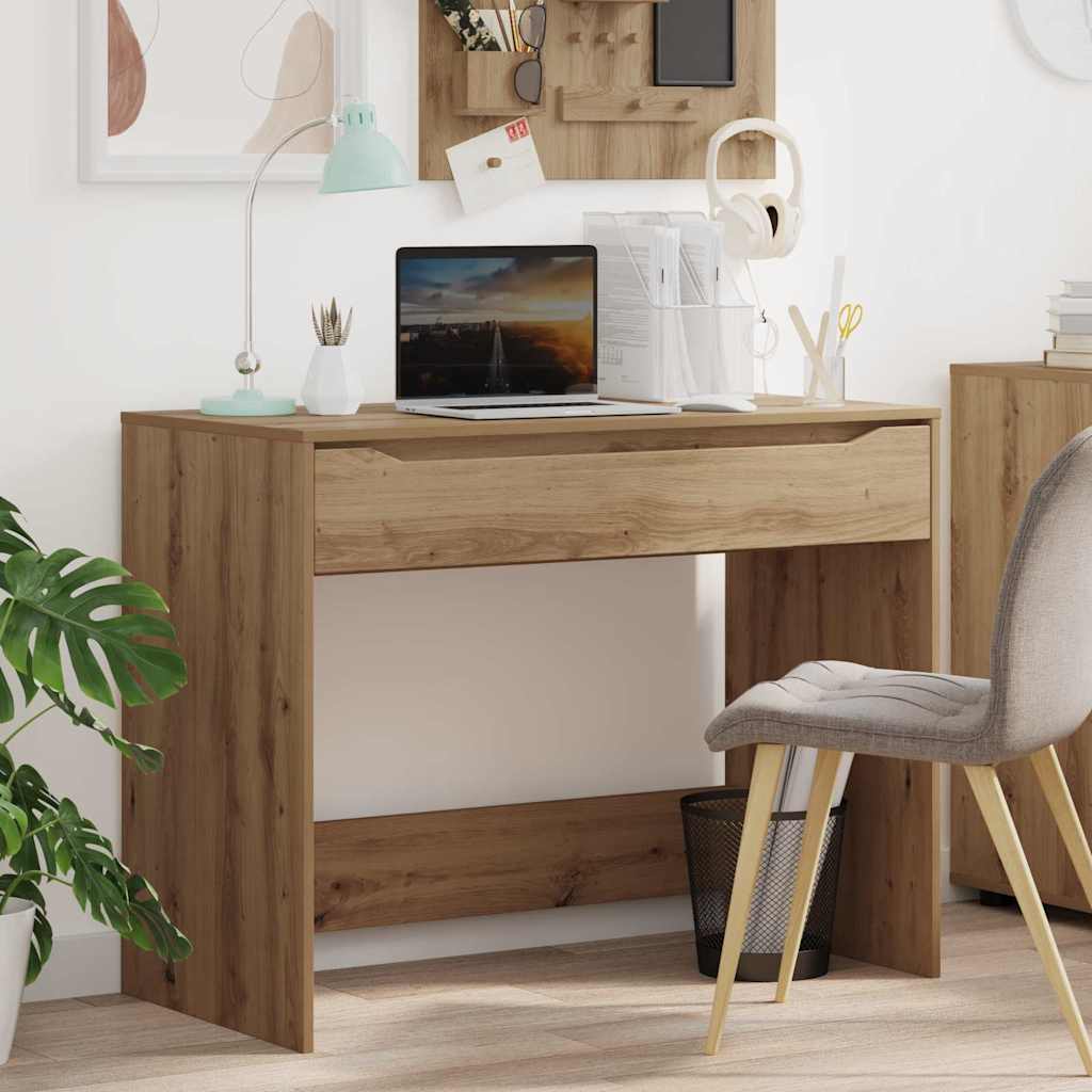 Scrivania Rovere Artigianale 100 X 50 X 78 Cm Legno Multistrato