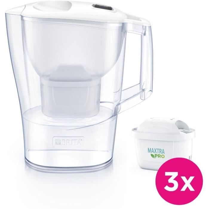 Caraffa Filtrante Per Acqua Brita Aluna Calendar White - Capacità 2,4 L, Inclusi 1,4 L Di Acqua Filtrata - 3 Filtri Maxtra Pro AlL-IN-1 Inclusi