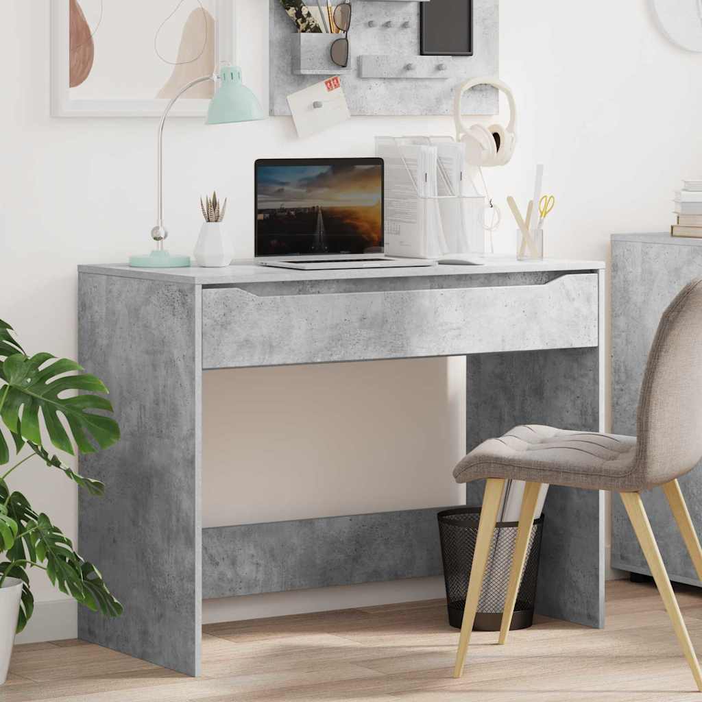 Scrivania Grigio Cemento 100 X 50 X 78 Cm Legno Multistrato
