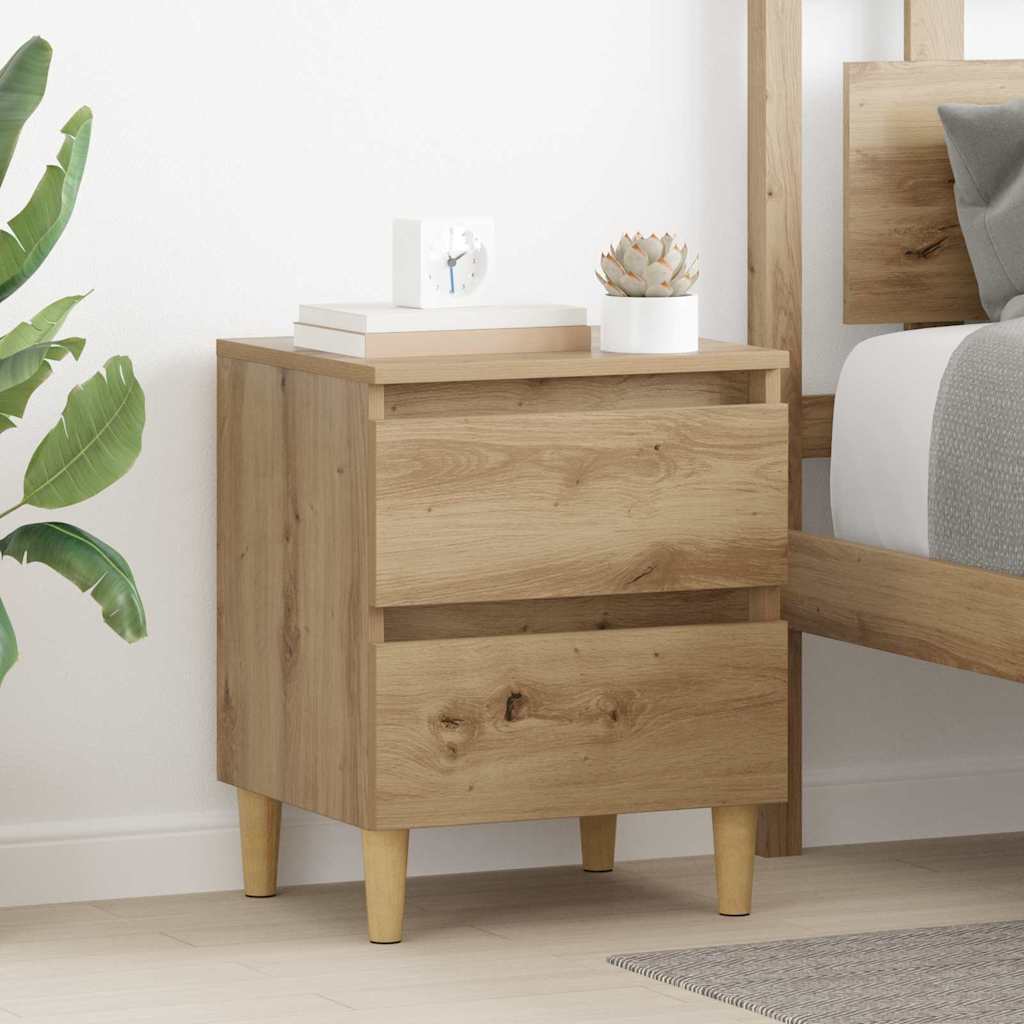Armadietto Per Letto Rovere Artigianale 40 X 35 X 50 cm