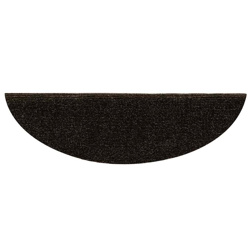 Tappetini Per Scale Autoadesivi 20 Pz 56x17x3 Cm Marrone Scuro Semicircolari - Image 4