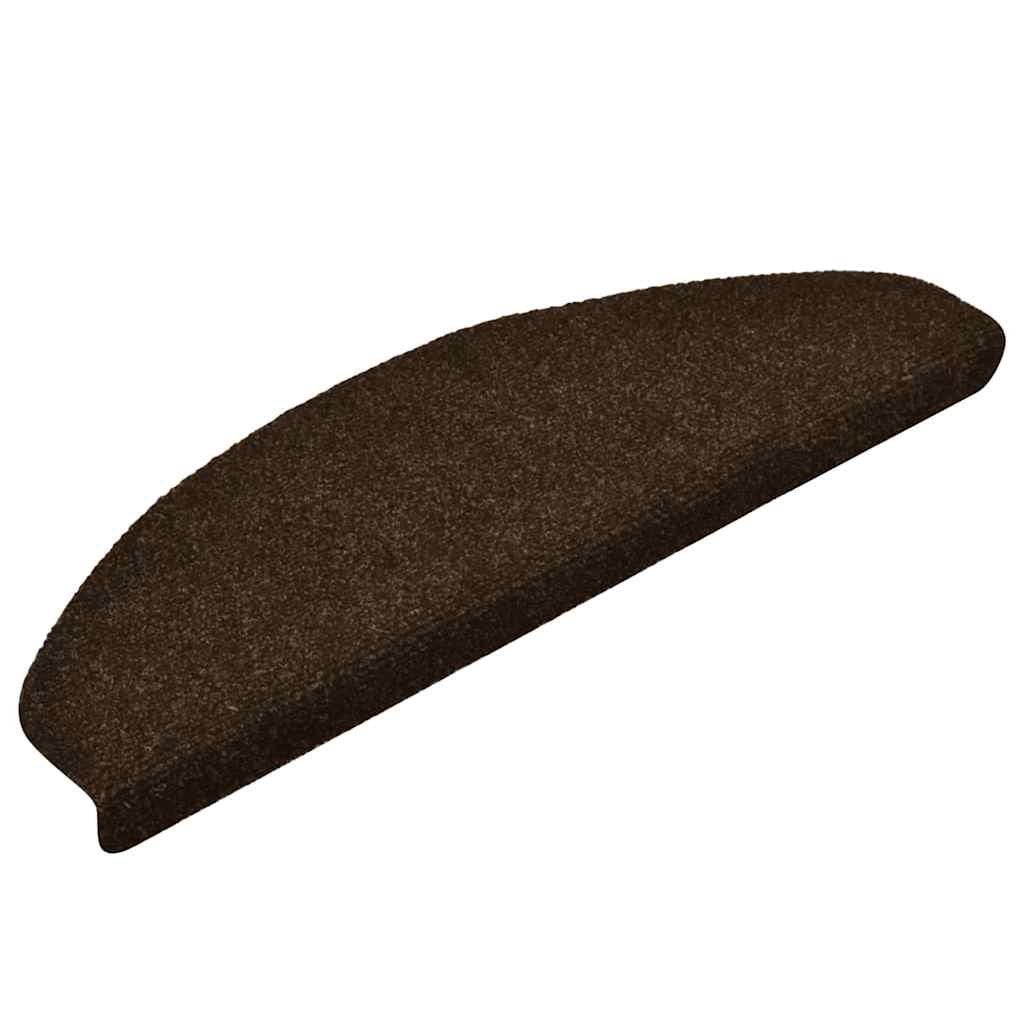 Tappetini Per Scale Autoadesivi 20 Pz 65x21x4 Cm Marrone Semicircolari Grandi