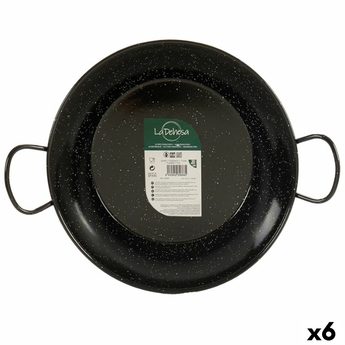 Paellera La Dehesa Nero Acciaio Smaltato Ø 32 Cm 42,5 X 12 X 32,5 Cm (6 Unità)