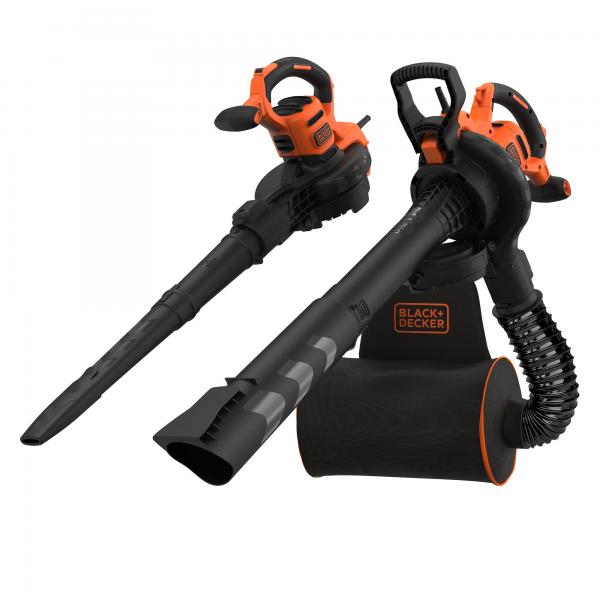 Black + Decker - Aspiratore, Soffiatore, Tritafoglie A Filo 3000w - Beblv300-Qs - Completo Di Tubo Flessibile E Zaino Da 72l
