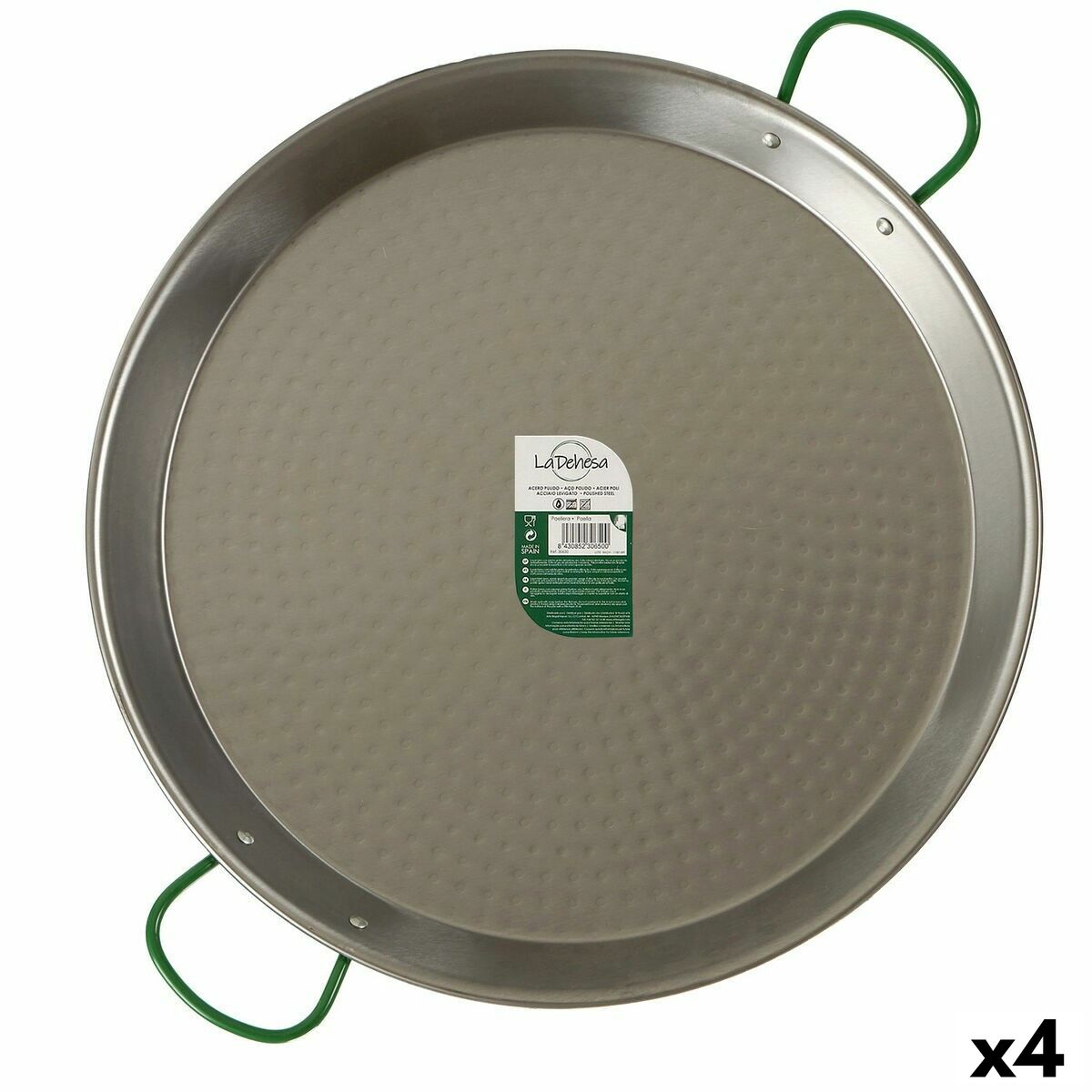 Padella La Dehesa Argentato Acciaio Lucidato Ø 60 Cm 73 X 6 X 59 Cm 59 X 6 X 73 Cm (4 Unità)